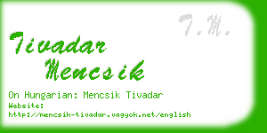 tivadar mencsik business card